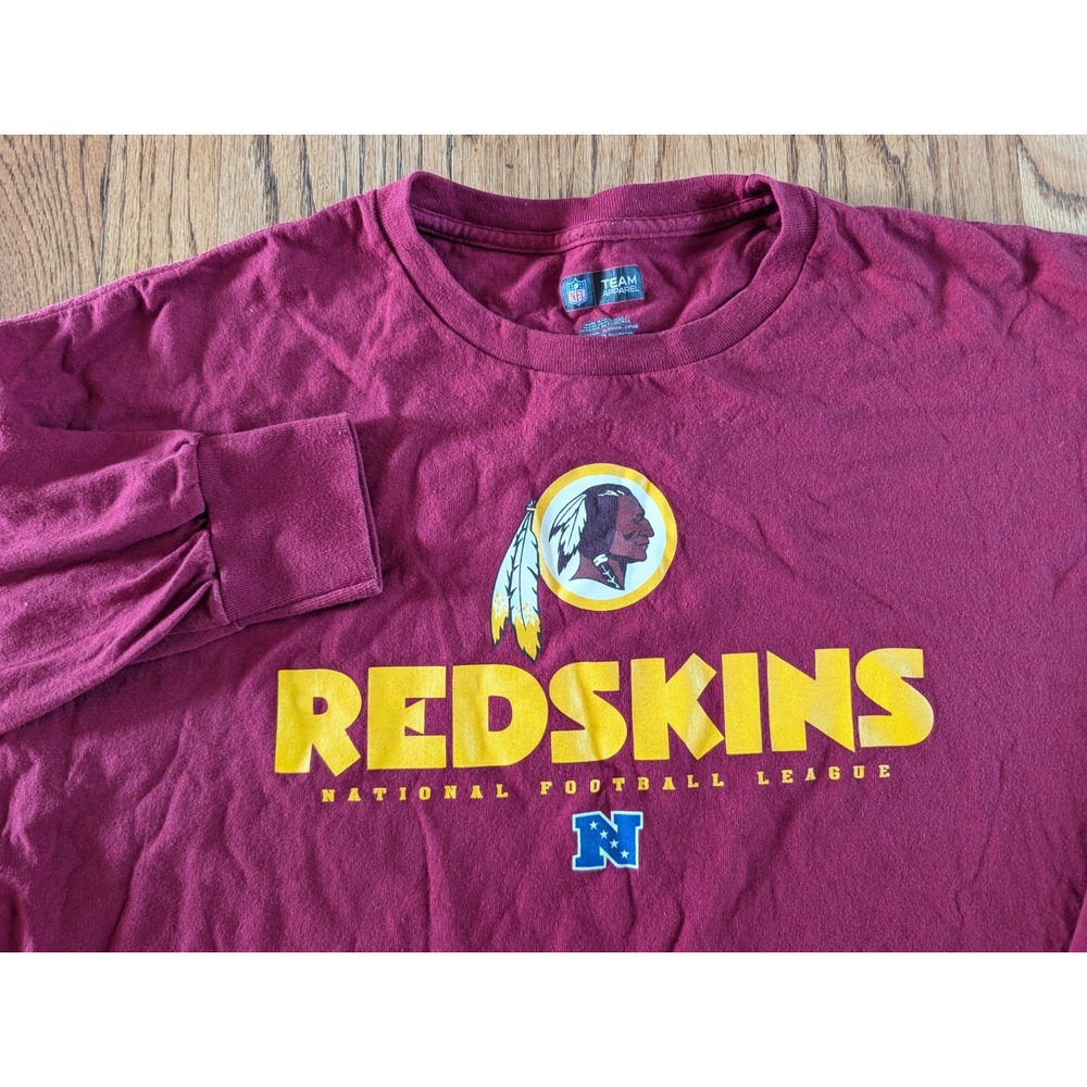 Washington Redskins Long Sleeve Shirt Pullover NFL Team Apparel Maroon Men's 2XL